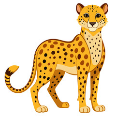 Cheetah vector illustration, cute animal vector illustration, Cheetah illustration vector, cute Cheetah cartoon illustration
