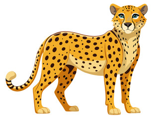 Cheetah vector illustration, cute animal vector illustration, Cheetah illustration vector, cute Cheetah cartoon illustration