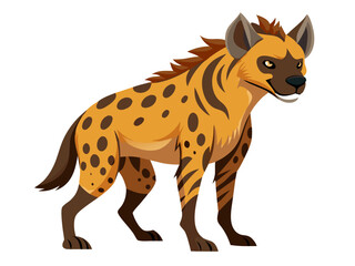Hyena vector illustration, cute animal vector illustration, Hyena illustration vector, cute Hyena cartoon illustration