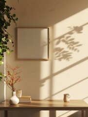 Fototapeta premium frame mockup on living room