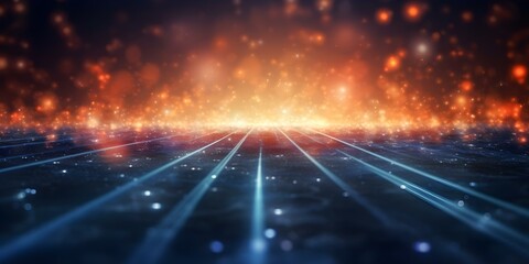 Obraz premium Fermion Takes the Lead as Boson Follows, Leaving a Trail of Sparkling Particles. Concept Particle Physics, Fermion, Boson, Subatomic Particles, Quantum Mechanics