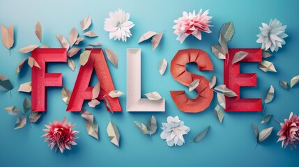 Fototapeta premium Paper Craft Fake and Misinformation concept art poster.