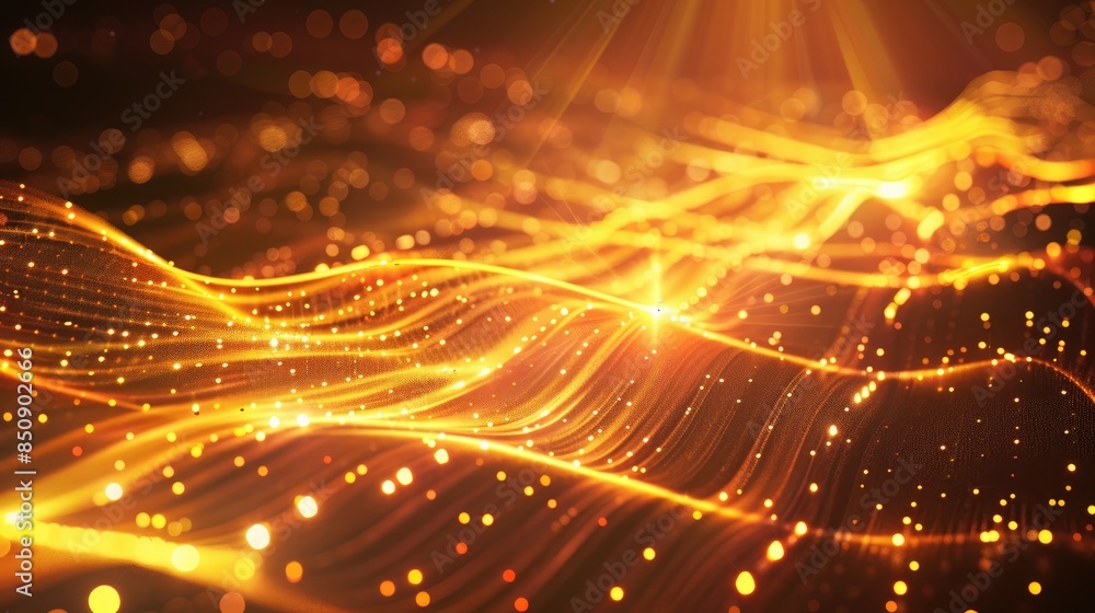 Aufkleber abstract glowing background with sparkles and undulating patterns background with beams impactful vi