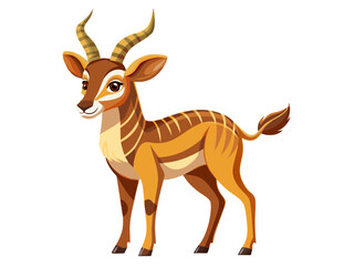Antelope vector illustration, cute animal vector illustration, Antelope illustration vector, cute Antelope cartoon illustration