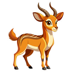 Antelope vector illustration, cute animal vector illustration, Antelope illustration vector, cute Antelope cartoon illustration