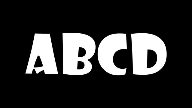 Animated letters ABCD appear alternately on the transparent screen.