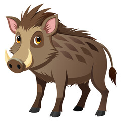 Wild Boar vector illustration, cute animal vector illustration, Wild Boar illustration vector, cute Wild Boar cartoon illustration