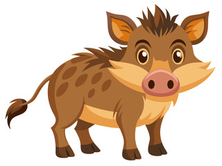 Wild Boar vector illustration, cute animal vector illustration, Wild Boar illustration vector, cute Wild Boar cartoon illustration