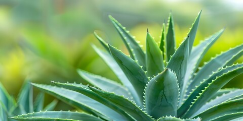 Fototapeta premium Agave tequilana The Blue Agave Plant, Also Known as Tequila Agave. Concept Blue Agave, Tequila Production, Mexican Succulent, Agave Plantation, Tequila Industry