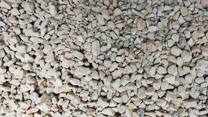 Close Up of Light Gray Gravel Texture with Various Rock Sizes for Construction and Landscaping Projects
