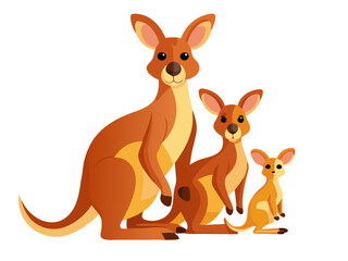 Kangaroo vector illustration, cute animal vector illustration, Kangaroo illustration vector, cute Kangaroo cartoon illustration