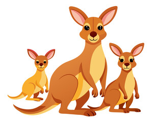 Fototapeta premium Kangaroo vector illustration, cute animal vector illustration, Kangaroo illustration vector, cute Kangaroo cartoon illustration