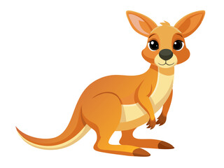 Kangaroo vector illustration, cute animal vector illustration, Kangaroo illustration vector, cute Kangaroo cartoon illustration