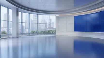 elevision studio, virtual studio set. ideal for green screen compositing.