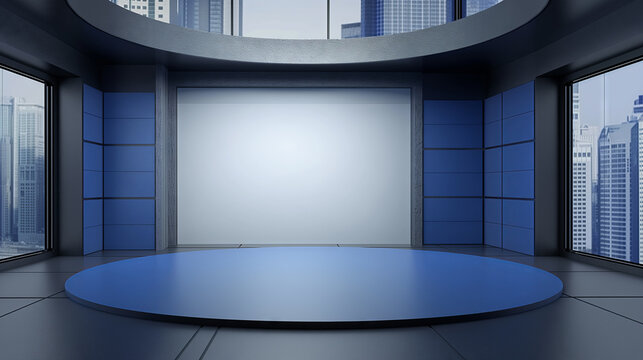 elevision studio, virtual studio set. ideal for green screen compositing.