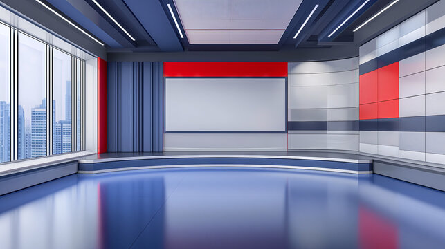 elevision studio, virtual studio set. ideal for green screen compositing.