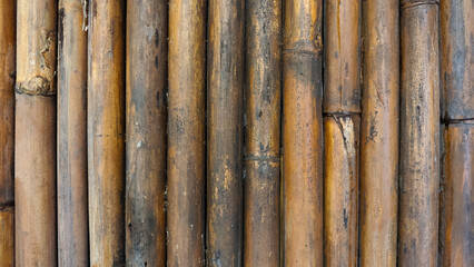 Rustic Bamboo Wall Texture in Brown and Beige Tones for Natural Backgrounds and Eco Friendly Design Concepts