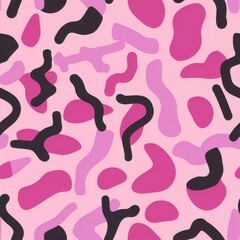 Seamless pattern pink abstract pattern, pattern design, minimalist, single shapes, random, flat, pink shapes, simple pattern,