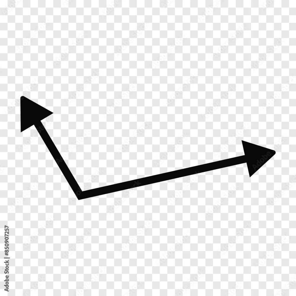 Poster simple black double-headed arrow – minimalist straight arrow isolated on a transparent background. h
