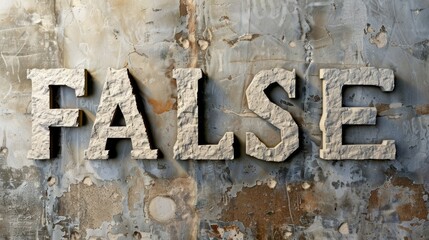 Naklejka premium Travertino Fake and Misinformation concept art poster.