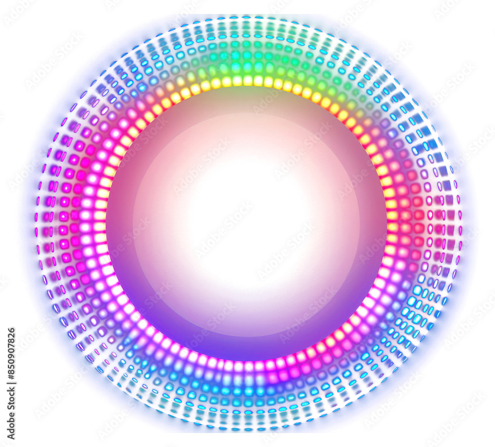 Canvas Prints png neon circle technology light effect halftone.