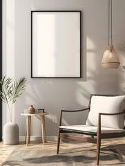 frame mockup on living room