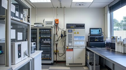 A large white electrical panel with a yellow sign that says "Do not enter"