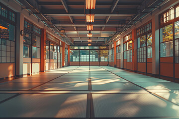 Photo of an AI controlled judo dojo for technique perfection