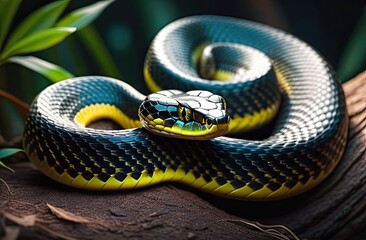 Obraz premium close up of snake on natural background