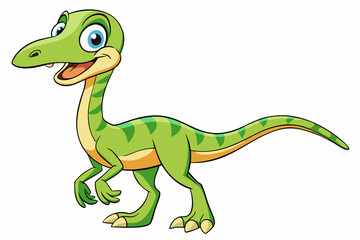 Happy Coelophysis dinosaur cartoon vector illustration 