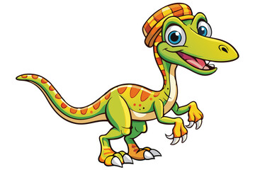 Happy Coelophysis dinosaur cartoon vector illustration 