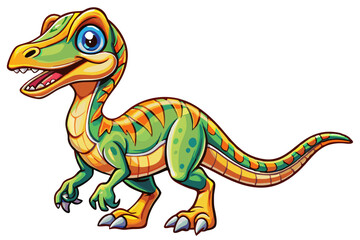 Happy Coelophysis dinosaur cartoon vector illustration 