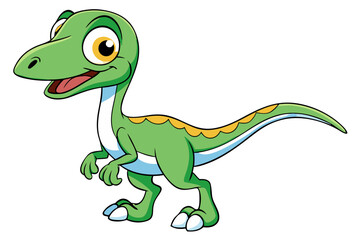 Happy Coelophysis dinosaur cartoon vector illustration 