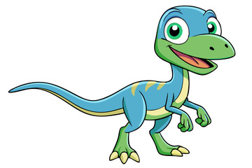 Happy Coelophysis dinosaur cartoon vector illustration 
