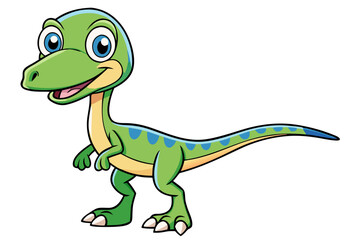 Fototapeta premium Happy Coelophysis dinosaur cartoon vector illustration 
