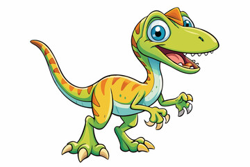 Happy Coelophysis dinosaur cartoon vector illustration 