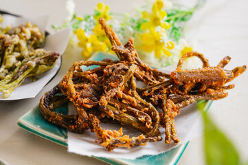 春の味覚　わらびの唐揚げ