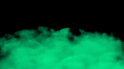 Turquoise fog or smoke on a black background.