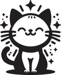 A Silhoutte Vector Cat With White Background