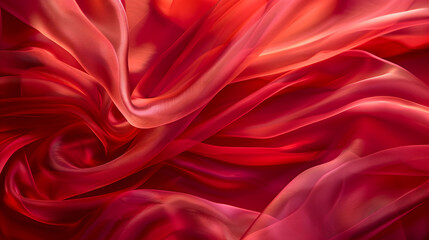 Obraz premium A semi transparent silk fabric of light red color. Abstract background