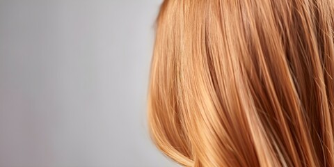 Naklejka premium Beautiful long hair enhanced by keratin treatment. Concept Keratin Treatment, Long Hair, Haircare, Salon Services, Beauty Enhancement