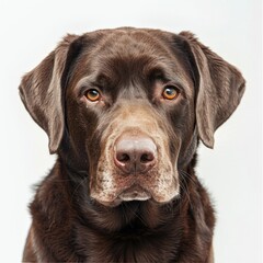 Fototapeta premium Close-up Portrait of Chocolate Labrador Retriever. Generative ai