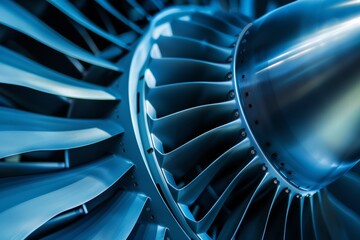 Close-up of the plane's turbo-jet engine