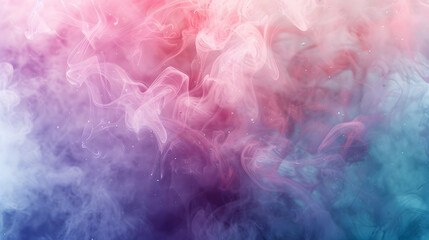 Fototapeta premium Abstract background of multi soft colour paints and drops dissolving in fluid and making smoky clouds