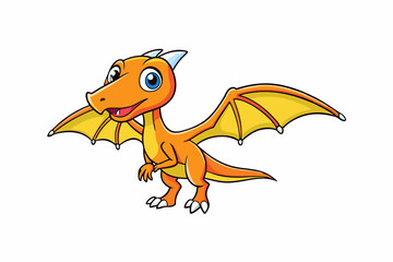 Cute pterodactyl dinosaur cartoon vector illustration  © Sumondesigner_42