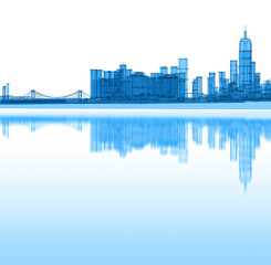 Obraz premium modern city panorama 3d illustration