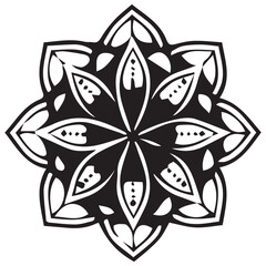 set of beautiful black and white floral mandala design white background