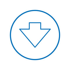 blue down arrow on white background. up arrow sign. up arrow icon. Vector illustration. Eps file 184.