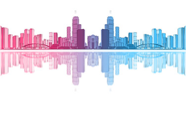 Fototapeta premium modern city panorama 3d illustration