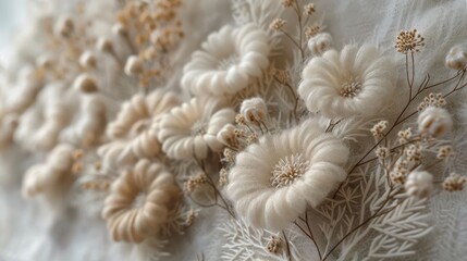 Handmade wool felted art piece, delicately crafted with precision